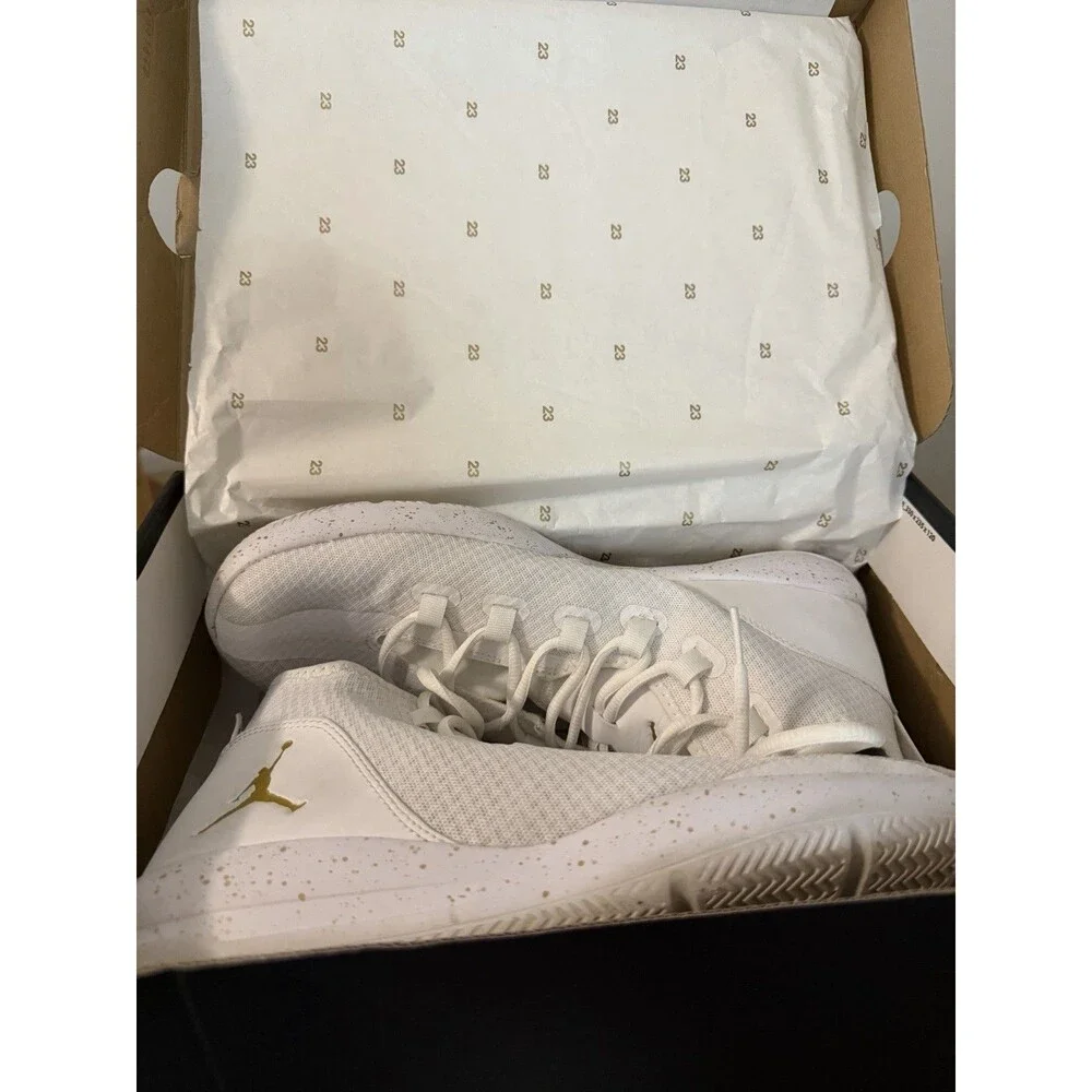 Nike Air Jordan Reveal Metallic Gold Coin White Sneakers Men’s 11.5